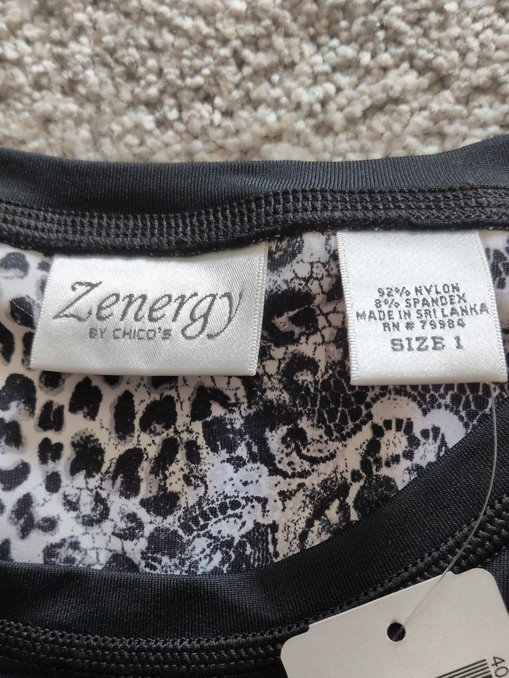 NWT Zenergy By Chico's Black Workout Tank Size 1 (Medium) - Picture 3 of 6